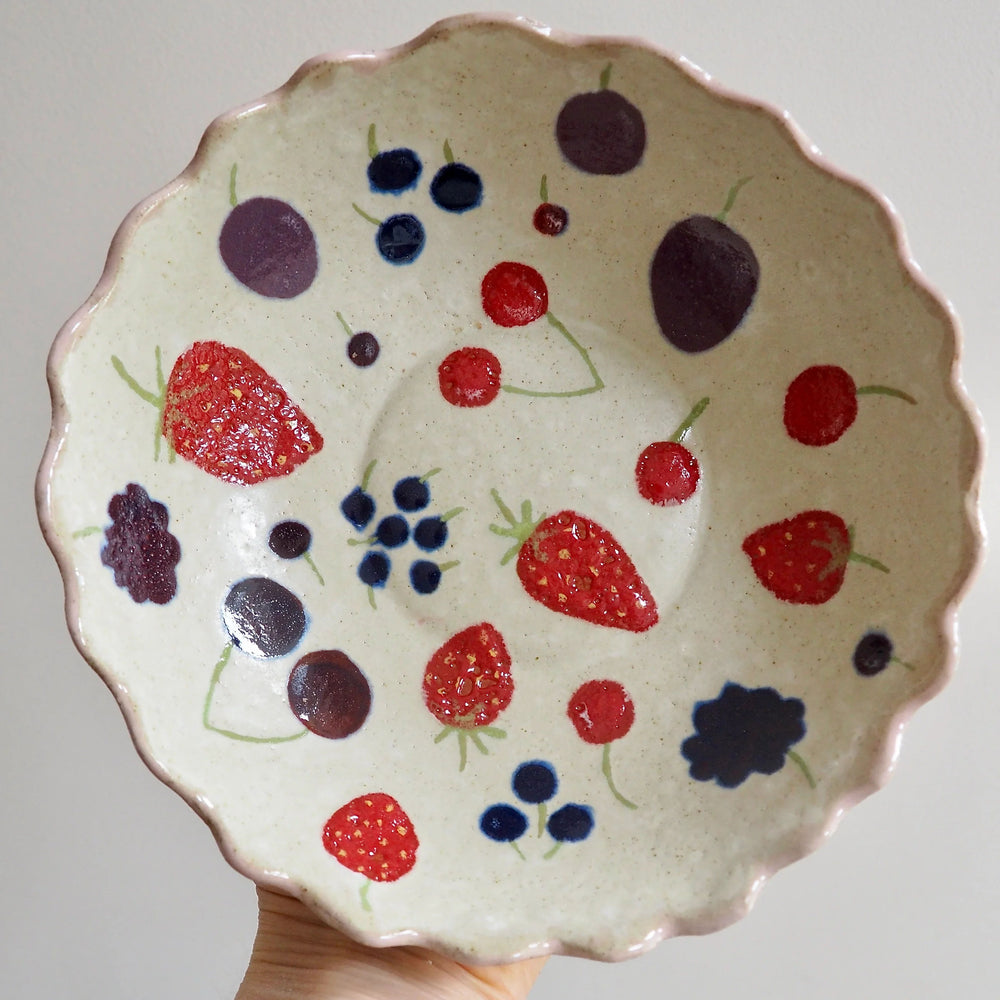 Handmade Summer Berries Ceramic Fruit Bowl