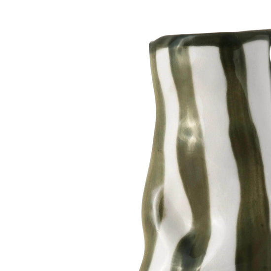 Dark forest green candy stripe vase