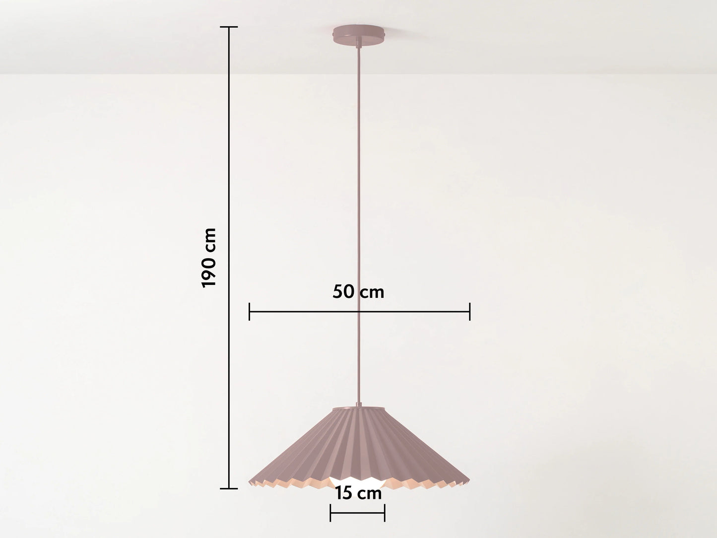 Burgundy large pleat ceiling pendant