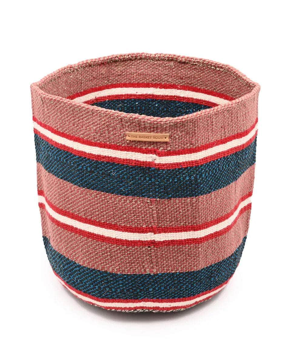 SAMAHANI: Extra Large Red, Blue, Black, White Wool Basket