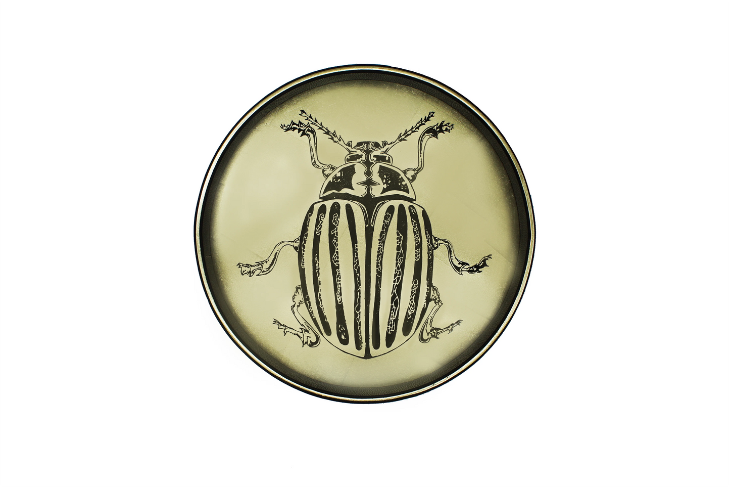 Gold Faux Leather Scarab Beetle Tray