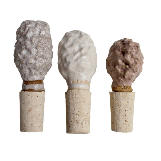 Handmade Textural Ceramic And Cork Bottle Stopper