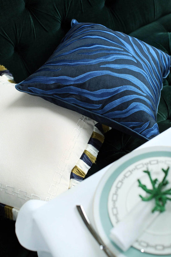 Cushion Jeanne Sand & Navy