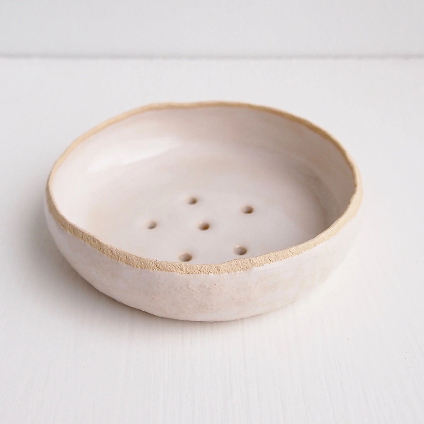 Handmade White Ceramic Soap Dish