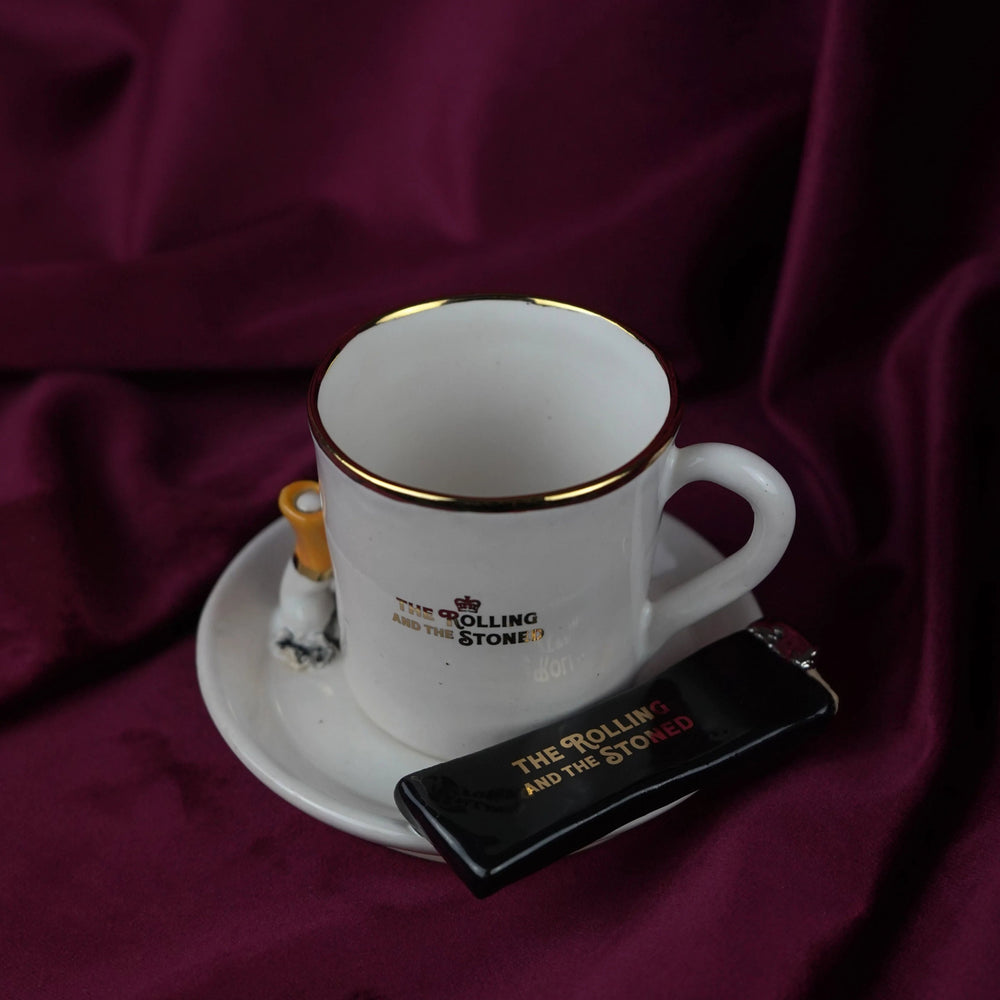 Branded Black Lighter Espresso Cup & Saucer