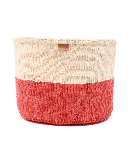 TANGU: Red Colour Block Woven Basket