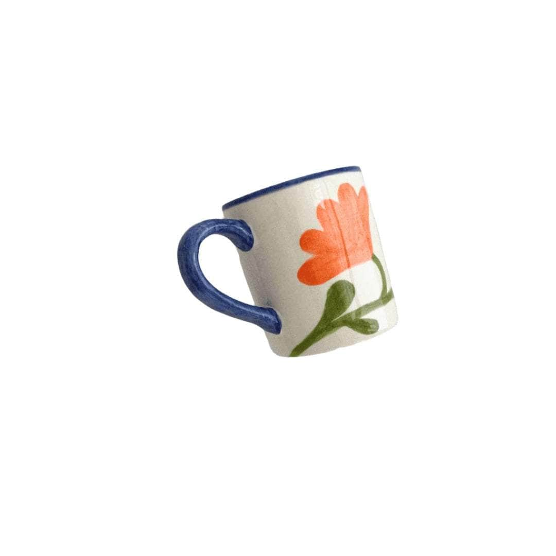 Colourful Electric Blue Flower Mugs (Set of 2)