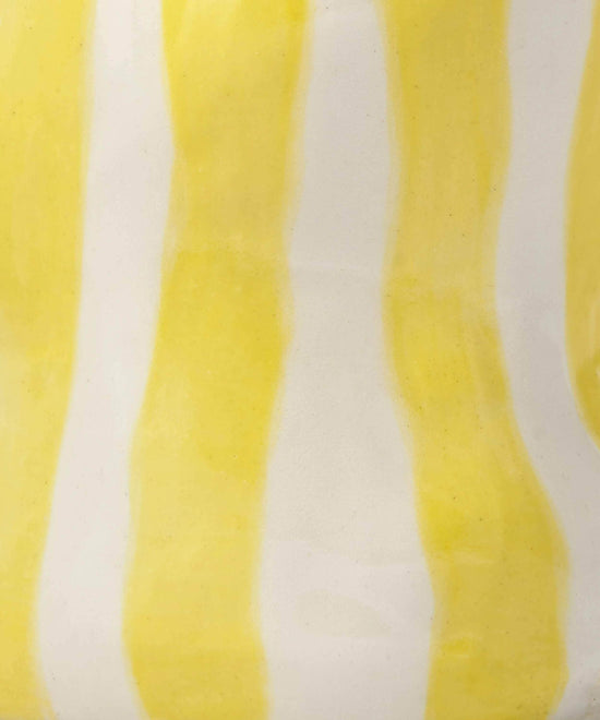 Bright Yellow Candy Stripe Vase