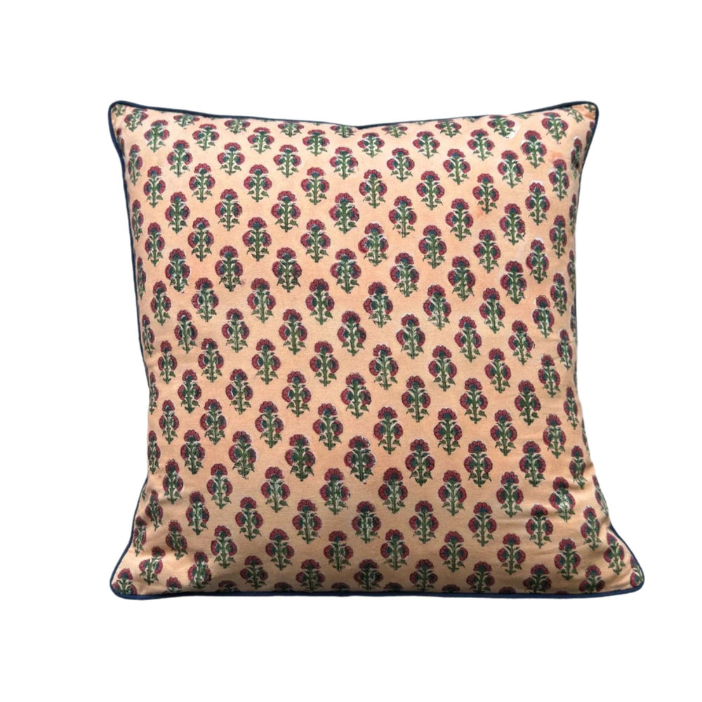 Cushion Cover Marigold in Red Block Printed