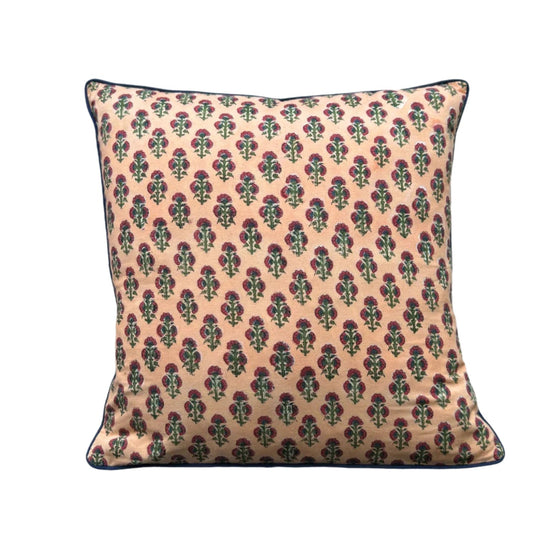 Cushion Cover Marigold in Red Block Printed