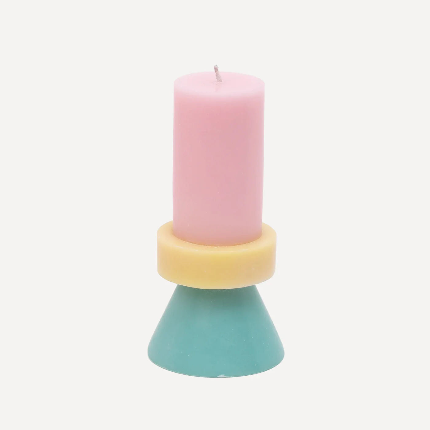 Stack Candle Tall - Floss Pink / Pale Yellow / Mint