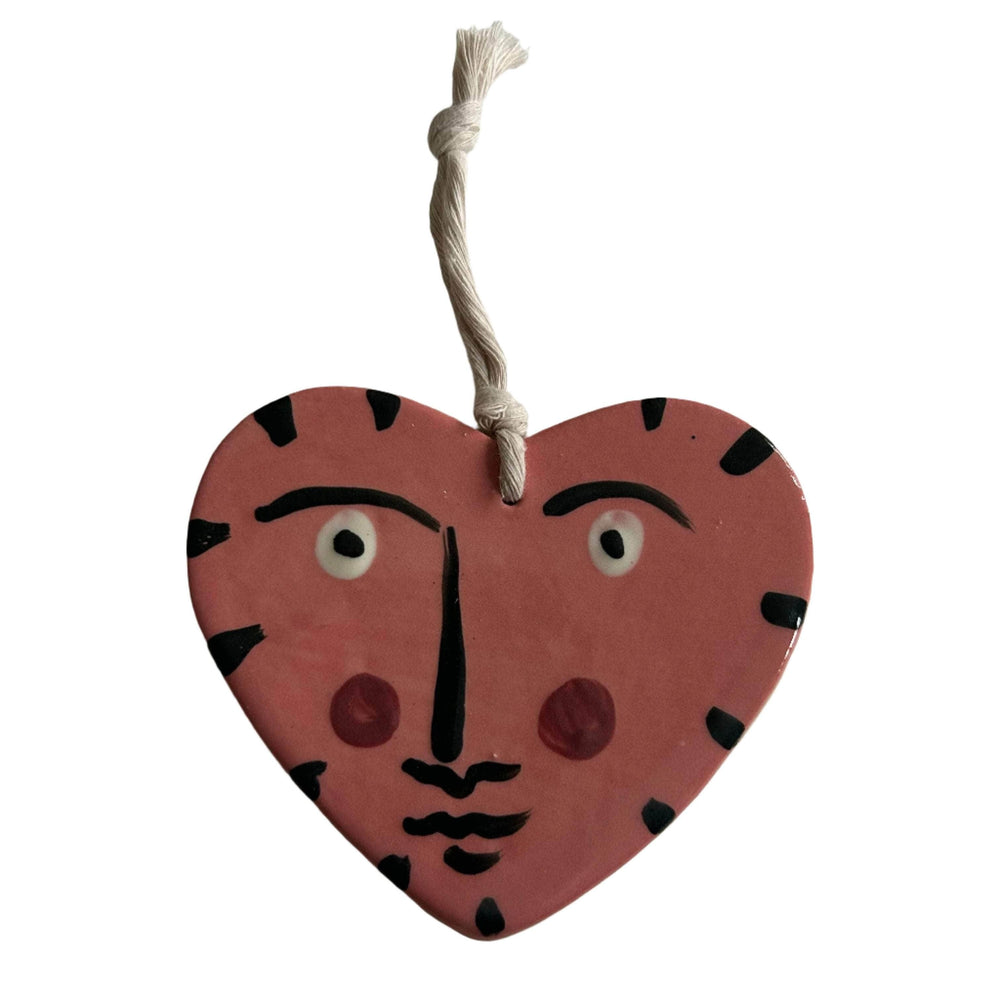 Isolation Face Heart Hanging Decoration Large Pink