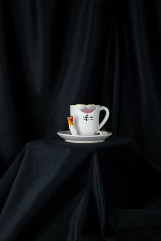 Lipstick Ciggy & Stain Espresso Cup & Saucer