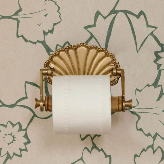 Shell Brass Toilet Roll Holder