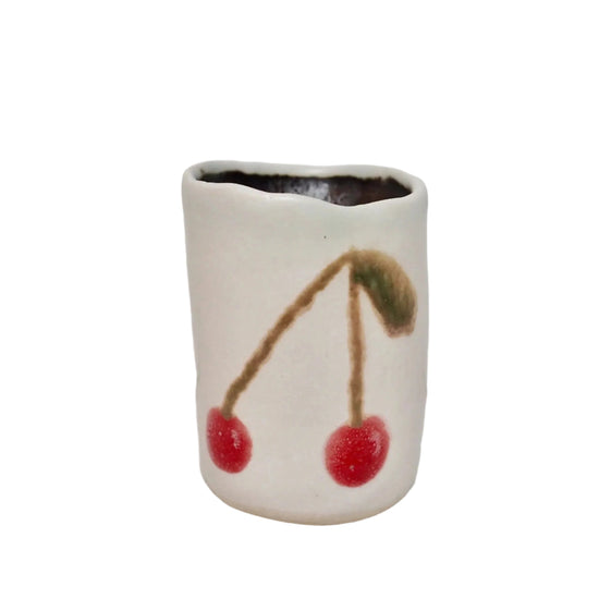 Handmade Mini Ceramic Cherry Vase