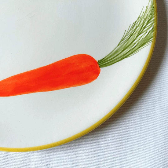 Hand-painted Small Carrot Plates (Set of 2)