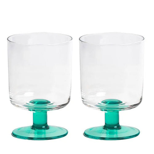 Eddie 2-Tone Wine Glass Clear/Green - Set of 2