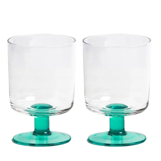 Eddie 2-Tone Wine Glass Clear/Green - Set of 2