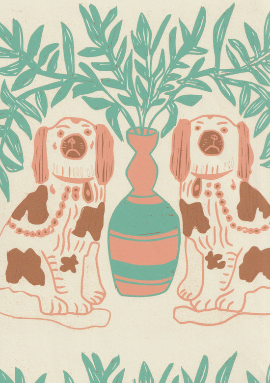 Pair of Dogs Fabric