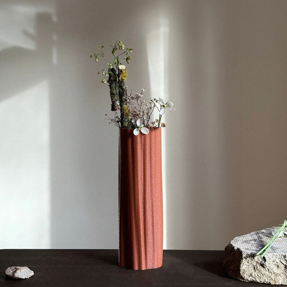 Ruut | Tall Vase | Burnt Ochre