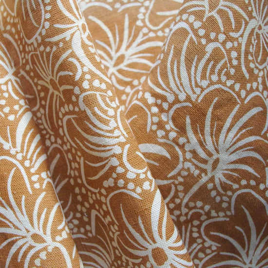 Printed Violas Fabric - Rust