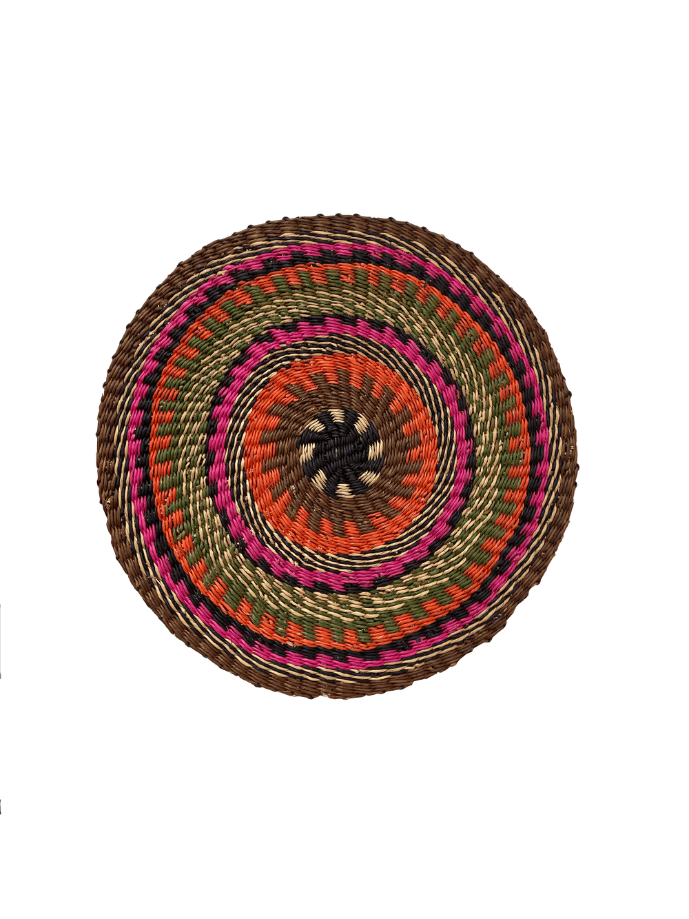 Colorful Placemats from Ghana - Brown & Pink - Set 2