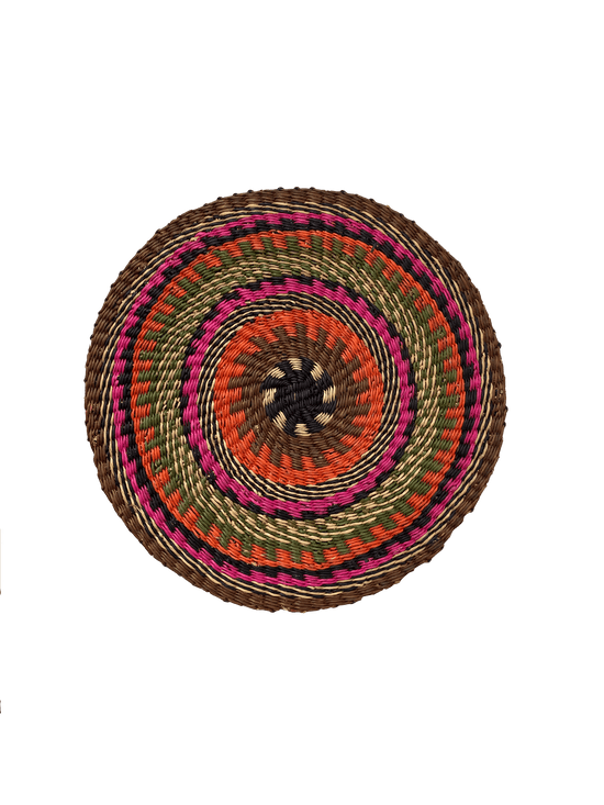 Colorful Placemats from Ghana - Brown & Pink - Set 2