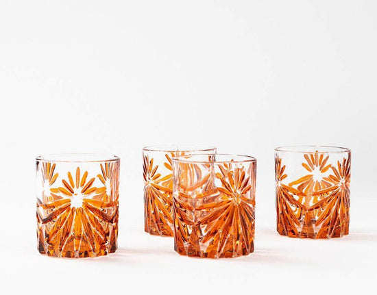 The Stars Hand-Painted Crystal Glasses - Set of 4 Tumblers