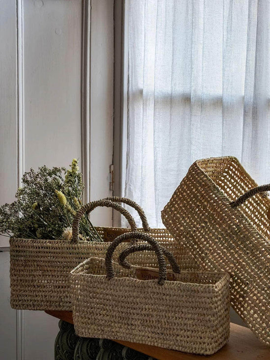 Long Open Weave Storage Baskets