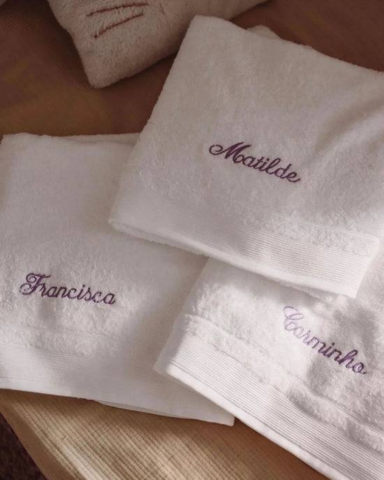 Personalised White Bath Towel