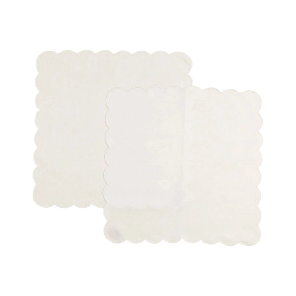 The White Linen Scalloped Napkins (Set of 2)