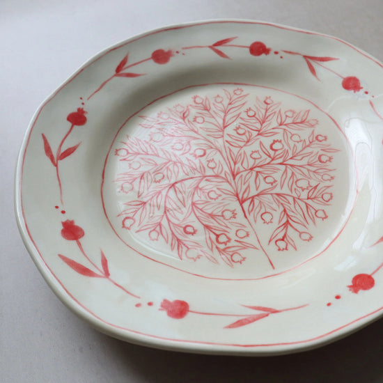 Pomegranate Plate - Red 02