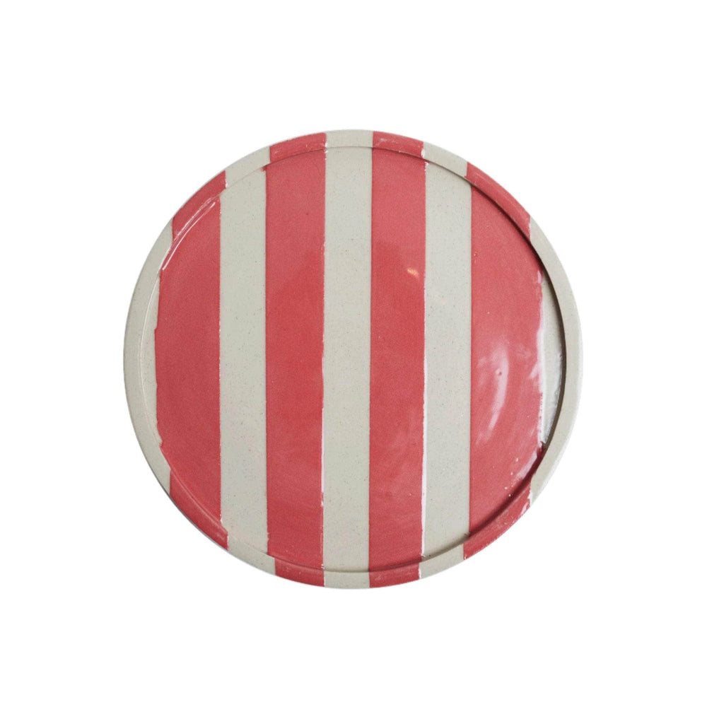 Duci Striped Plate Red 19cm