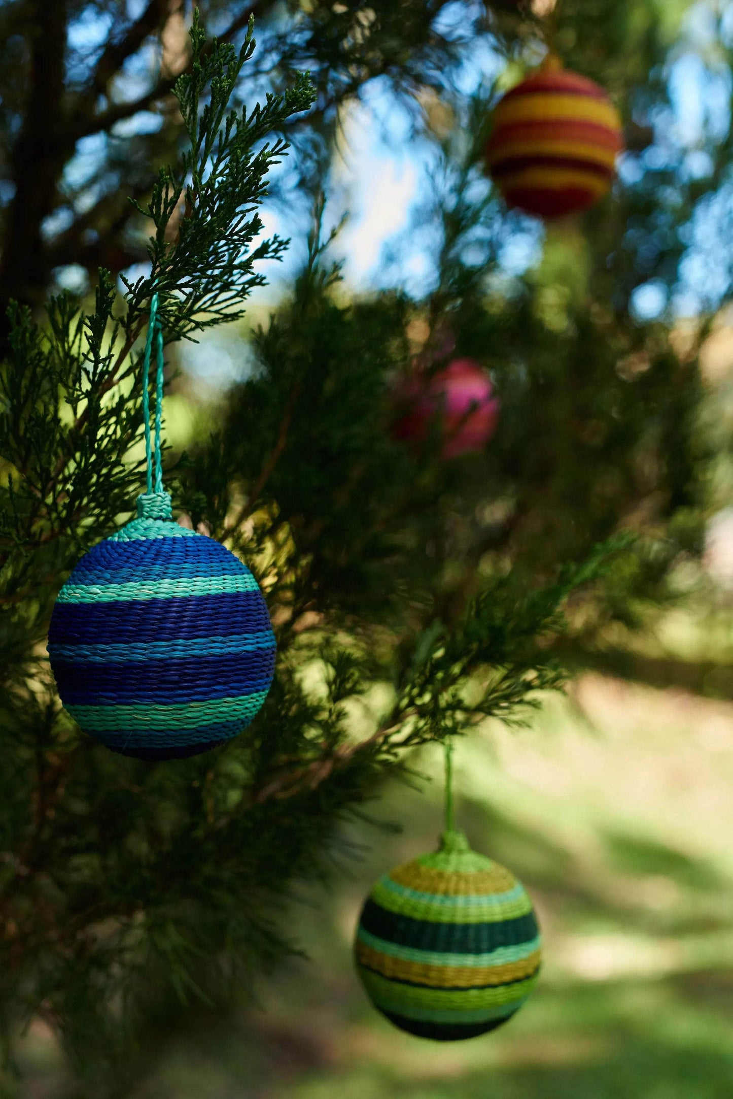 Palmito Woven Baubles (Set of 4)