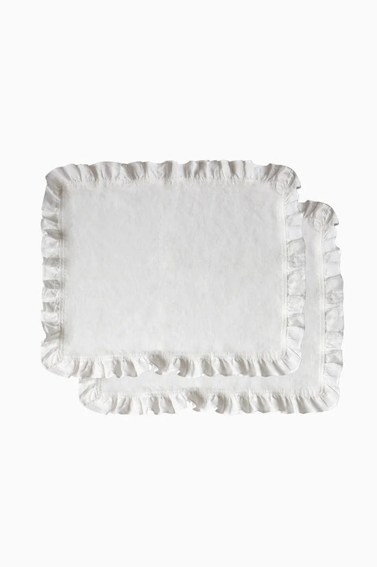 Set of Two Ruffled Casita Linen Placemats