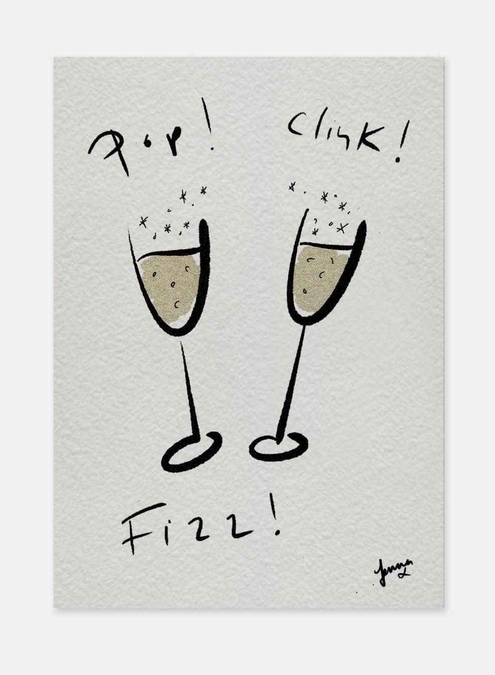 Pop Clink Fizz Greeting Card