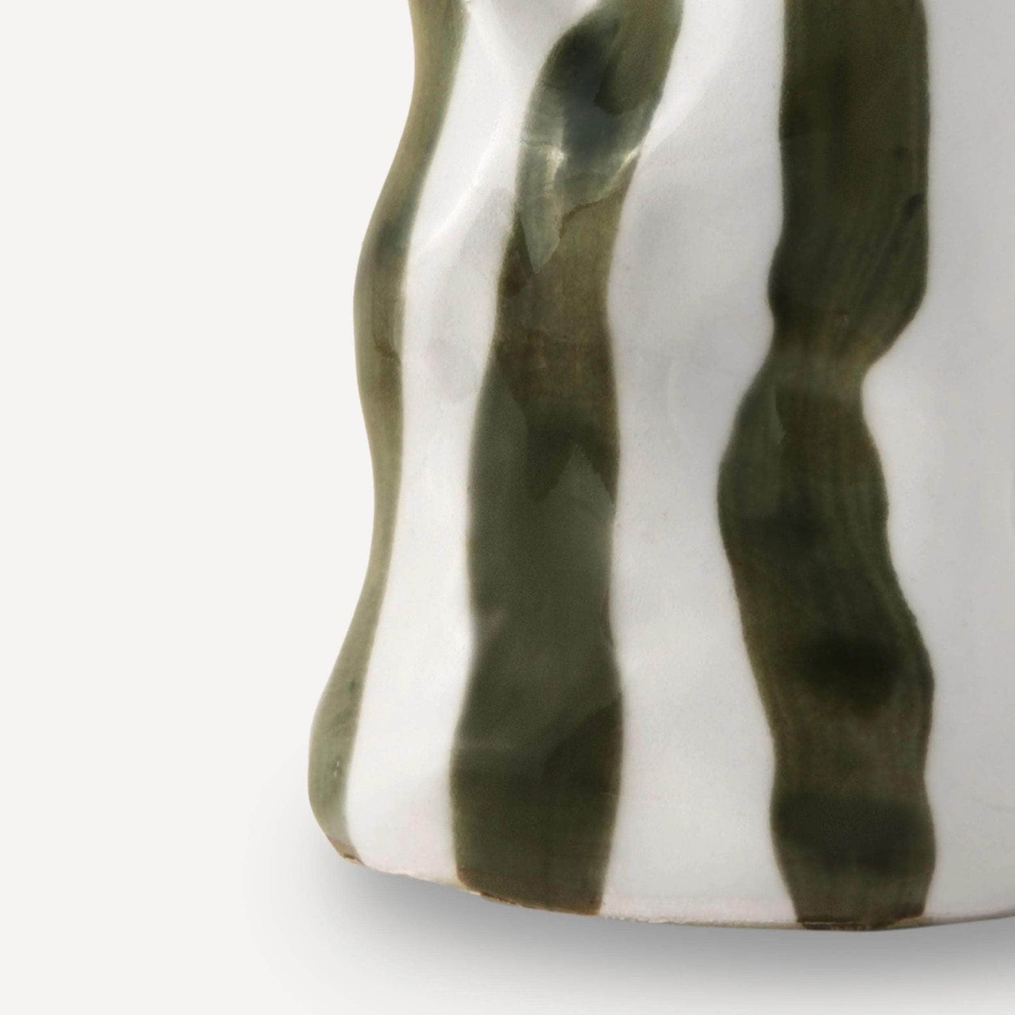 Dark forest green candy stripe vase