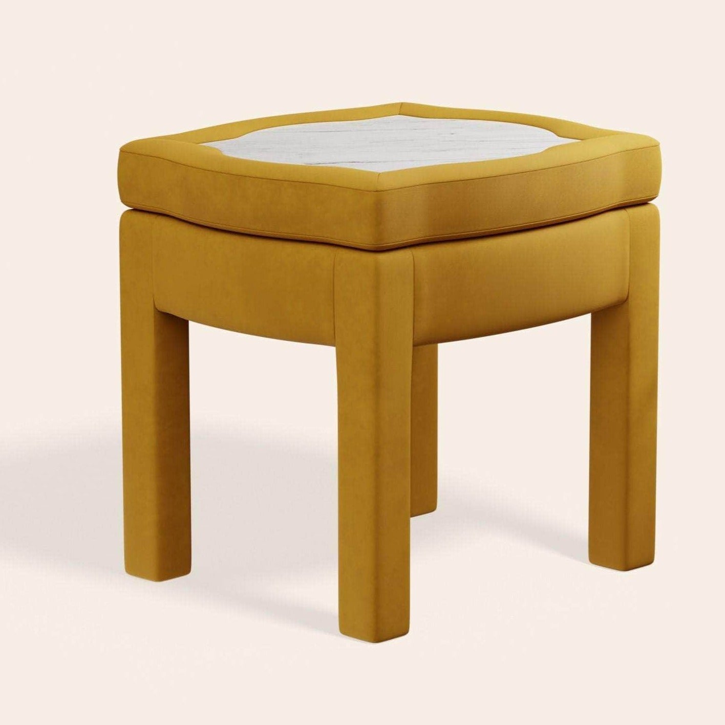 Piero Footstool, Turmeric Velvet