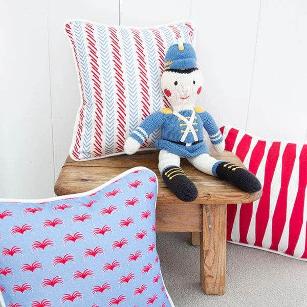 The Barnaby Cushion - Bright Blue and Berry - Tiny Tots