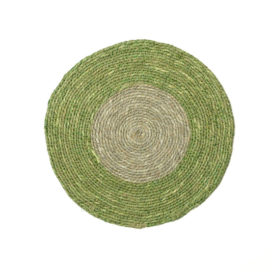 Seagrass Placemats Set of 2 - Dark Green / Grey