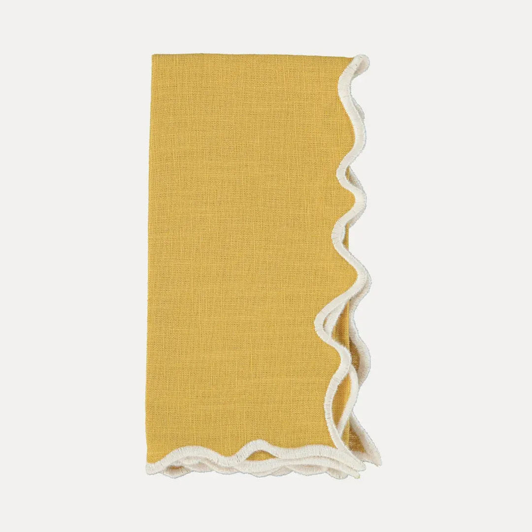 Vila Napkin, Mustard with White