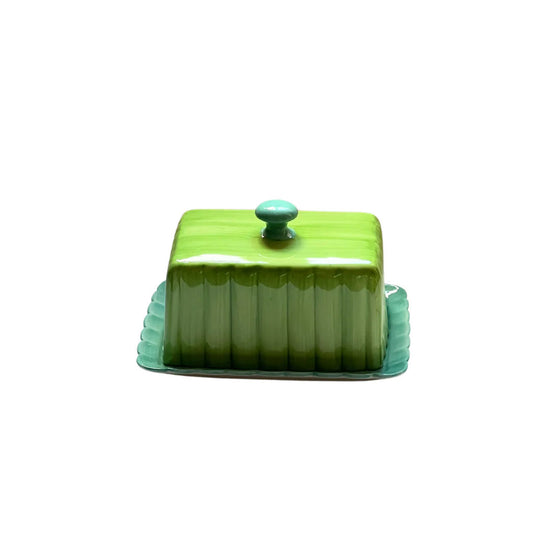 Butter Dish - Green & Blue