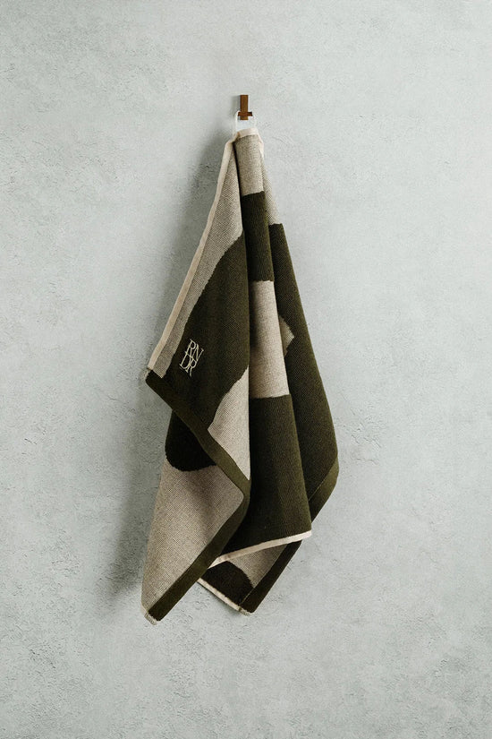 Cotton Arc Tea Towel  - Olive