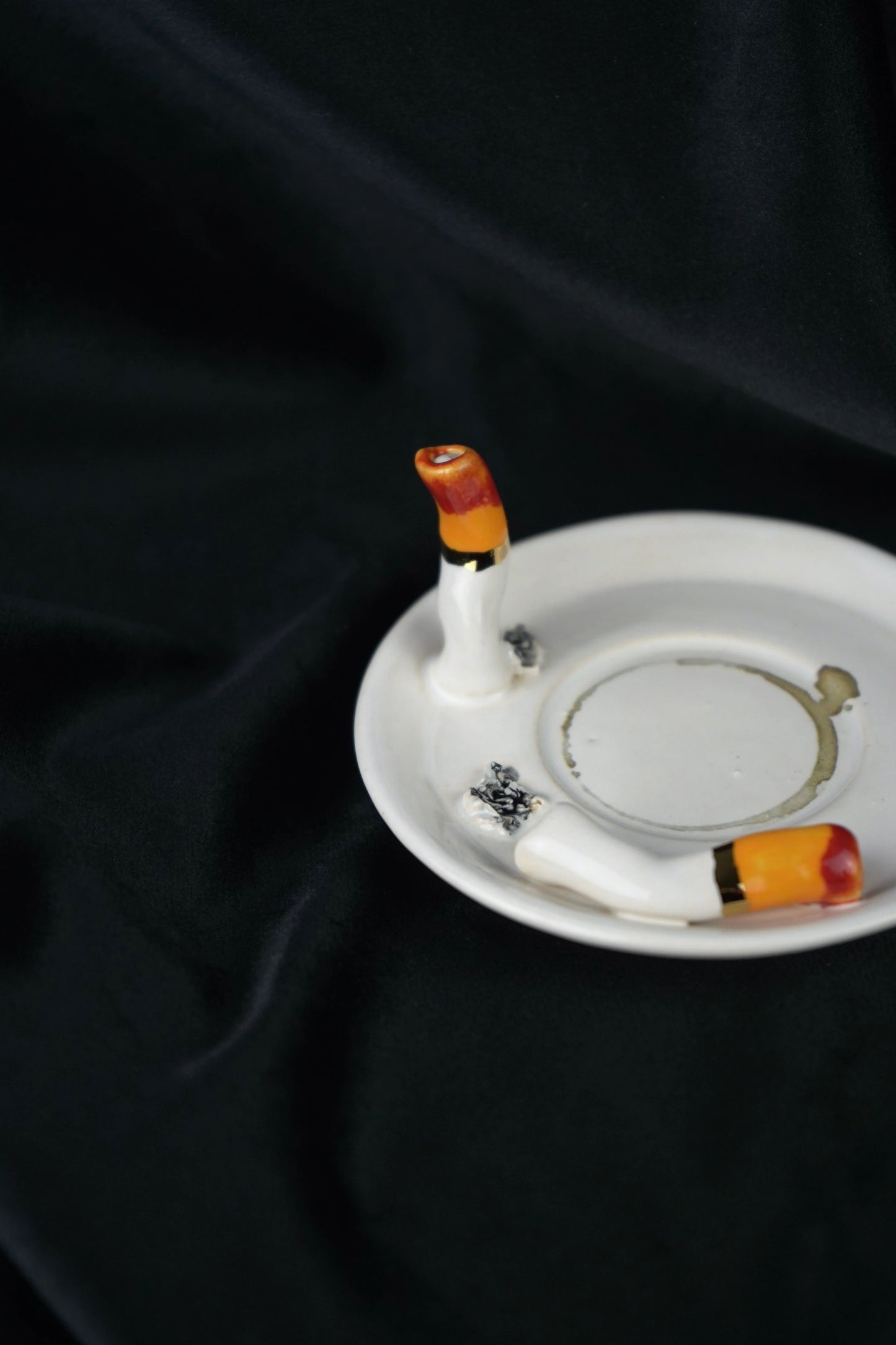 Lipstick Ciggy & Stain Espresso Cup & Saucer