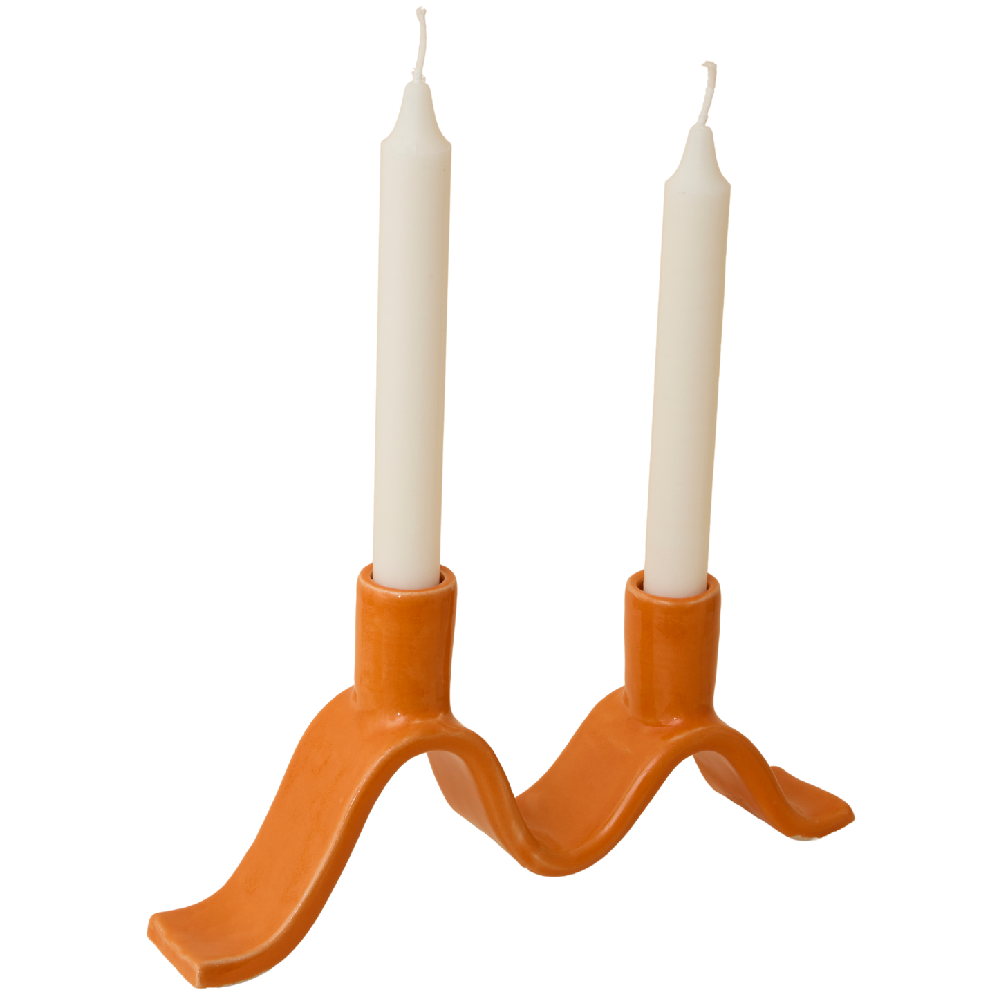 Small Wavy Candelabra - Orange