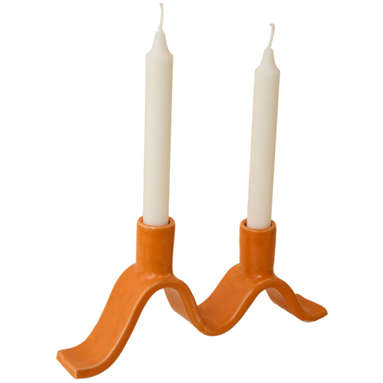 Small Wavy Candelabra - Orange