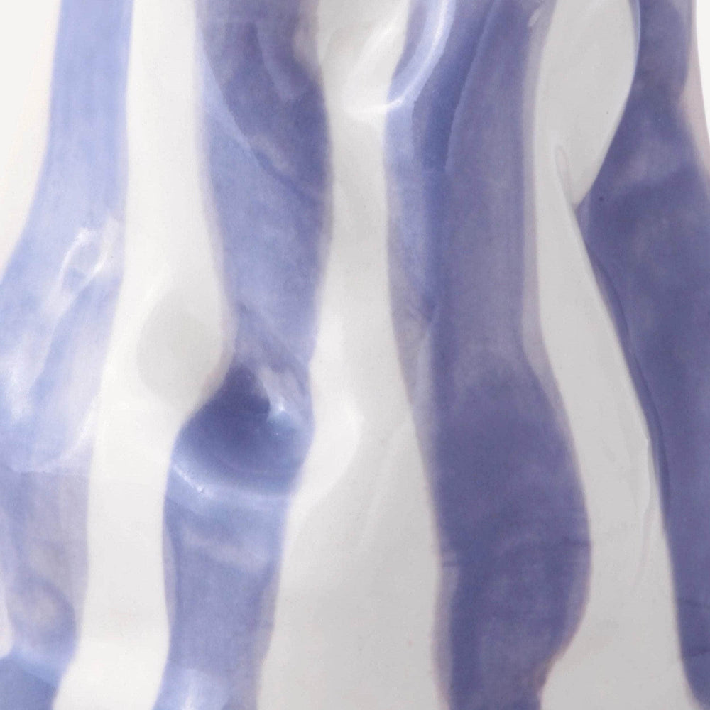 Dark lavender candy stripe vase