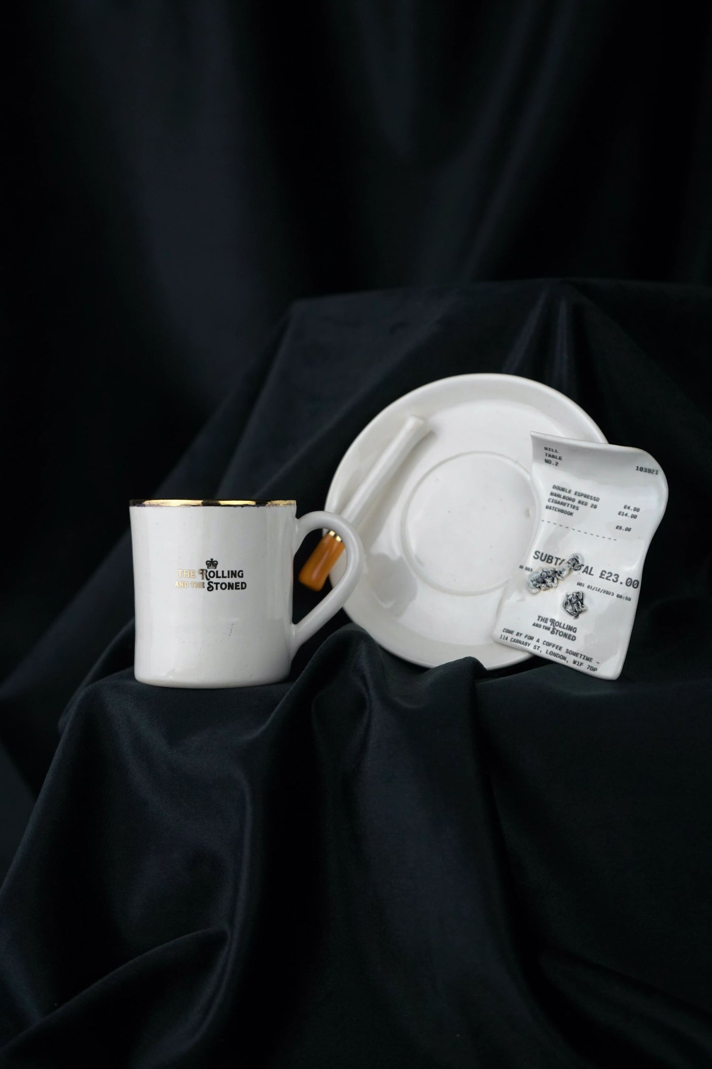 Check Please Espresso Cup & Saucer