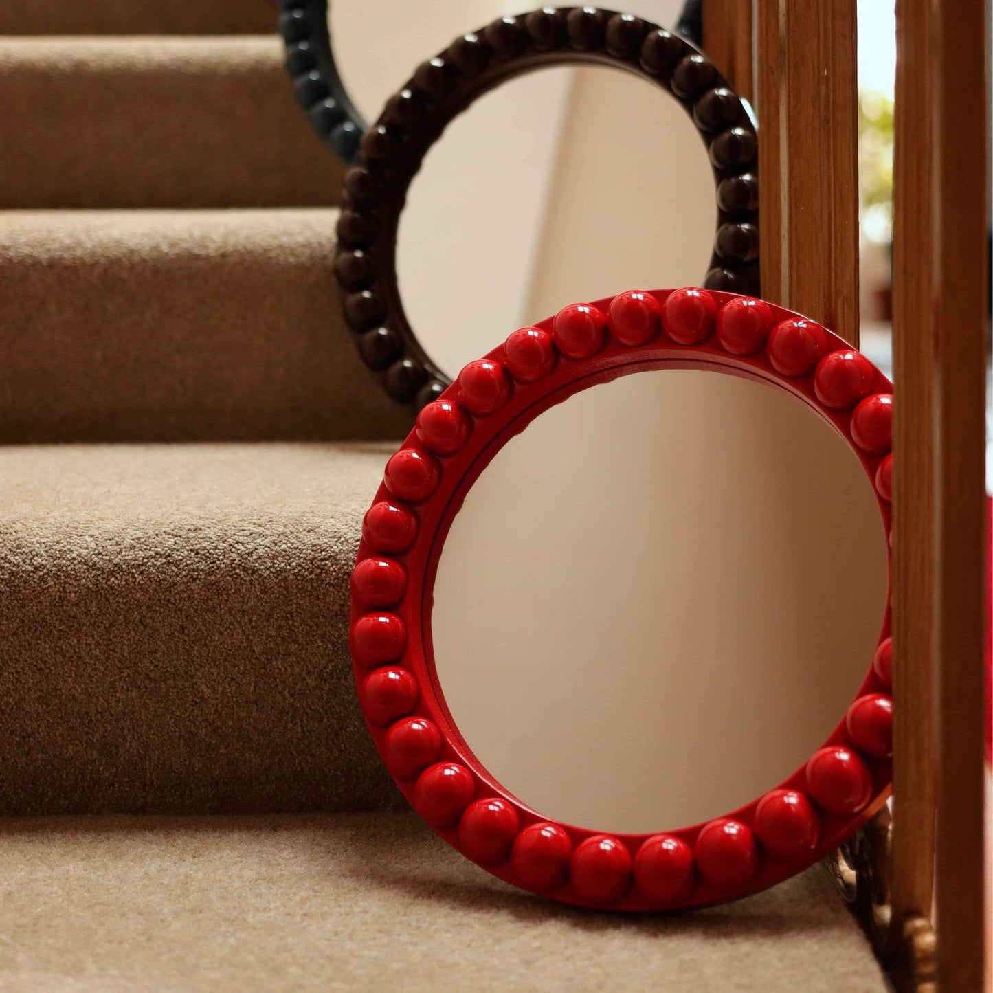 Round Over-Sized Bobbin Mirror