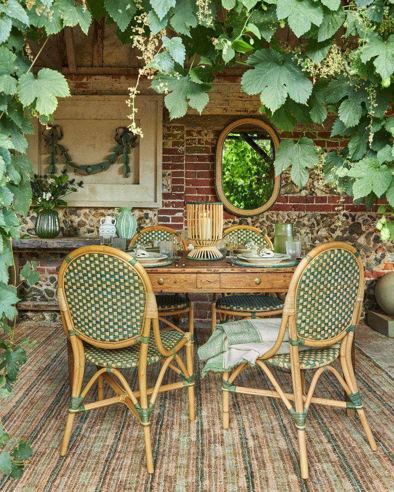 Rattan Dining Chair - Green